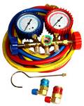 Brass Manifold Gauge Set w/ Couplers & Sight Glass - Click to Purchase