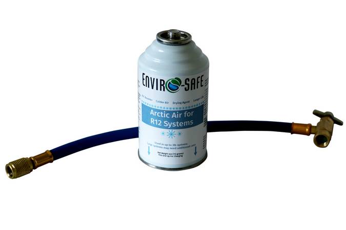 Envirosafe Arctic Air For R12, Auto AC Coolant Support, 2 Cans & Brass Hose - Foto 7