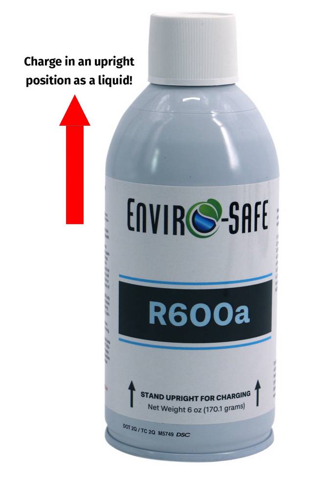 Refrigerant R600a Upright Charging Self Sealing Can 6oz - 12 Pack