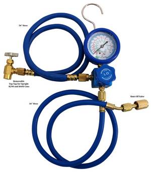 R22 Charging Hose & Gauge Set For the ENVIRO-SAFE R290 & R22A Cans Can Tap R12