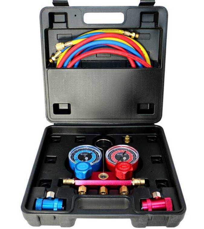 R1234yf Gauge Set and Vacuum Pump Adapter #1234 | Enviro-Safe